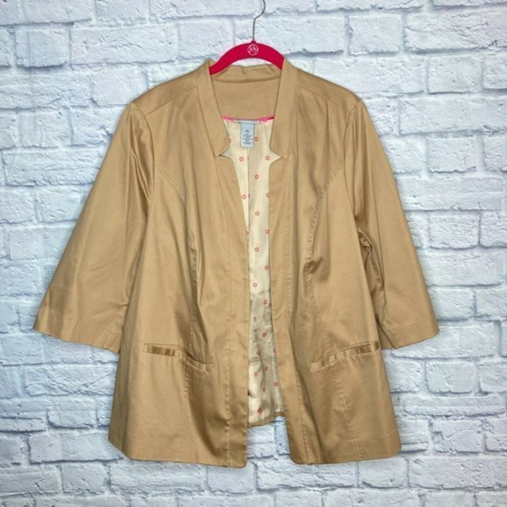 Maggie Barnes Catherines 0X 14/16W Tan Blazer Plus